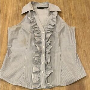 INC International Concepts  Ruffled Collar Blouse